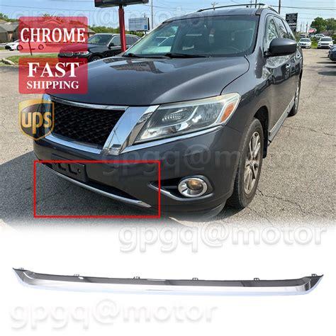 For Nissan Pathfinder 2013 2016 Chrome Front Bumper Lower Molding Trim