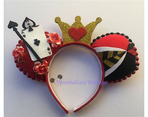 Queen Of Hearts Inspired Mouse Ears Minnie Mouse Ears Diy Disney