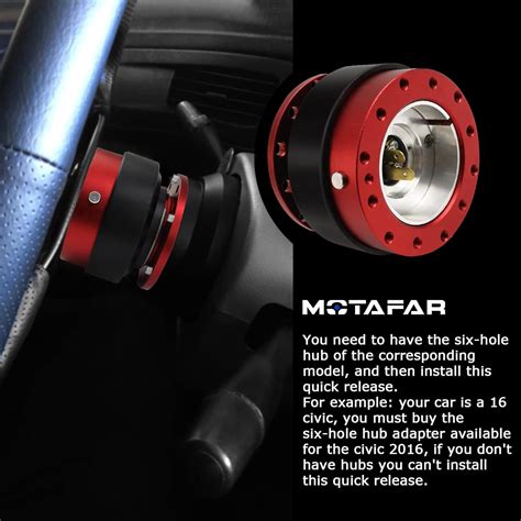 Buy Motafar Steering Wheel Quick Release Universal 6 Hole Snap Off