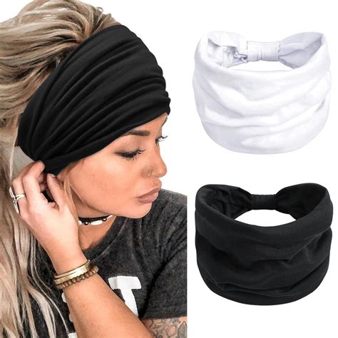 Haarband Damen Extra Breit Stirnband Boho Haarbänder Yoga Knot