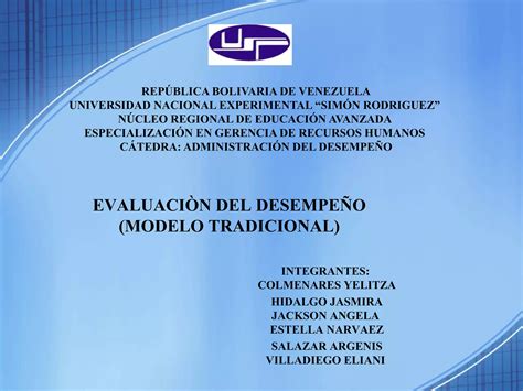 Evaluación De Desempeño Modelo Tradicional Grupo 2 Ppt