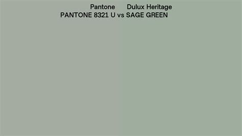 Pantone 8321 U Vs Dulux Heritage Sage Green Side By Side Comparison