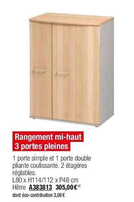 Promo Rangement Mi Haut Portes Pleines Chez Calipage Icatalogue Fr