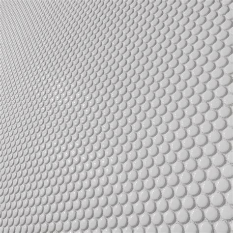 Penny Round Ceramic Glossy Tile Texture White Poliigon