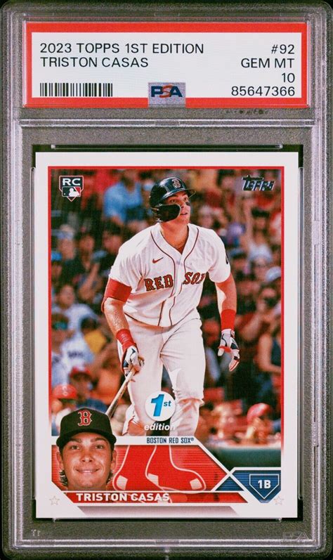 Triston Casas 2023 Topps 1st Edition 92 Base PSA 10 Price Guide