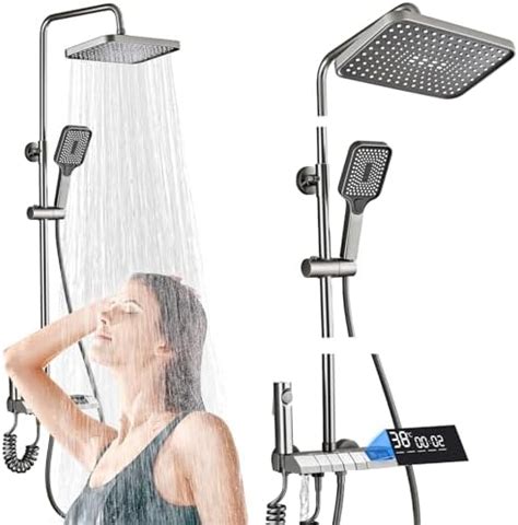 Duschsystem Mit Duscharmatur Led Wassertemperaturanzeige Regendusche