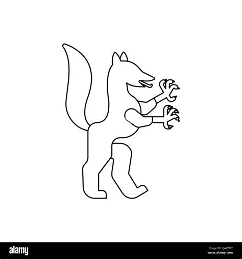 Enfield Heraldic Animal Linear Style Fantastic Beast Monster For Coat