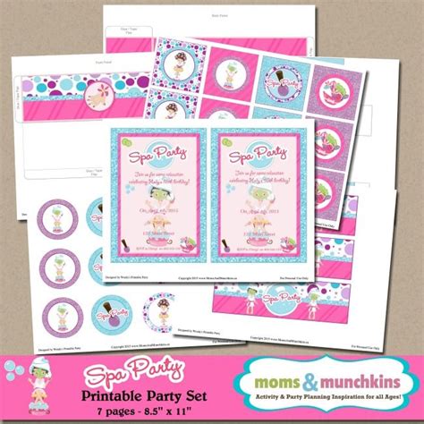 Spa Party Ideas And Printables Moms And Munchkins Spa Party Spa Day