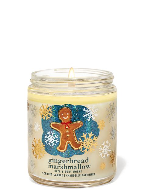 Gingerbread Marshmallow Single Wick Candle Bath And Body Works