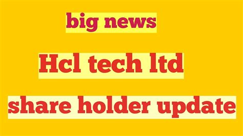 Hcl Tech Q Results Hcl Tech Latest News Today Youtube