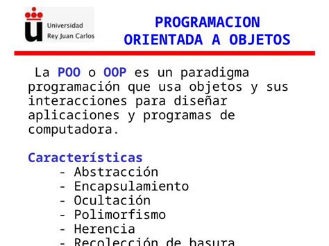 Ppt Programacion Orientada A Objetos La Poo O Oop Es Un Paradigma