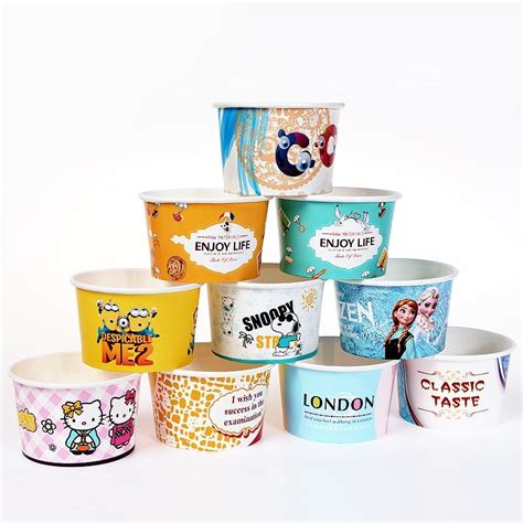 3oz 5oz Custom Printed Disposable Yogurt Ice Cream Paper Cup Paper Bowl