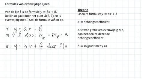 Formules Van Evenwijdige Lijnen 2 VWO YouTube