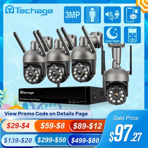 Techage H Ch Mp Wireless Video Security Camera System Outdoor