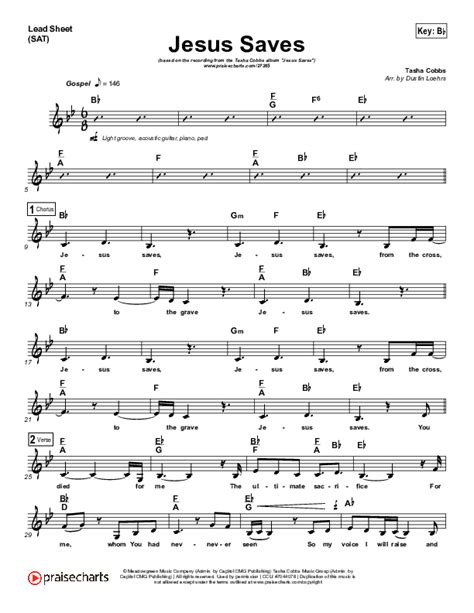 Jesus Saves Sheet Music PDF Tasha Cobbs Leonard PraiseCharts