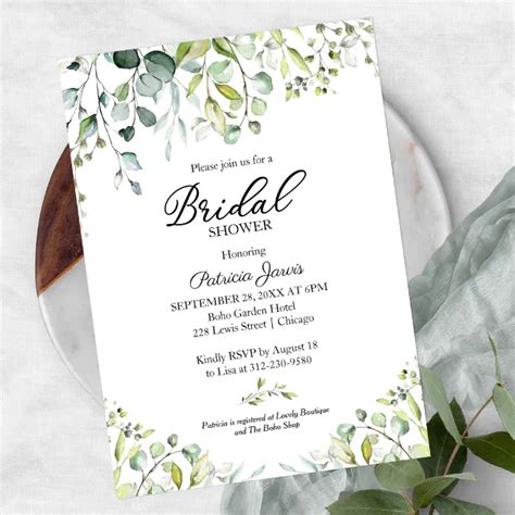 Watercolor Eucalyptus Greenery Bridal Shower Invitation Zazzle