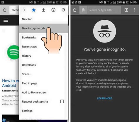 How to Browse with incognito mode on Android phone & Tablet