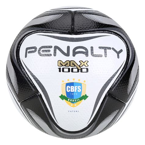 Bola de Futsal Penalty Max 1000 All Black Edição Limitada Branco e