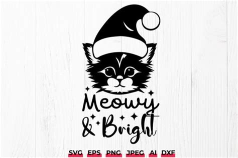 Meowy And Bright Christmas Cat Svg Graphic By Juiceboxy Creative Fabrica