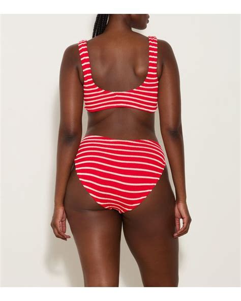 Hunza G Bonnie Bikini Stripe In Red Lyst