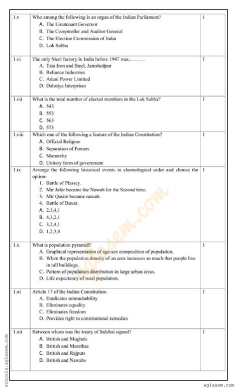 Class Social Science Sample Paper Pdf Annual Exam Model