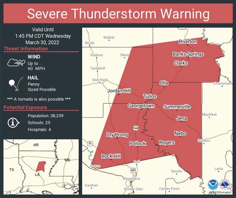 Nws Severe Tstorm On Twitter Severe Thunderstorm Warning Including Jena La Olla La Urania La