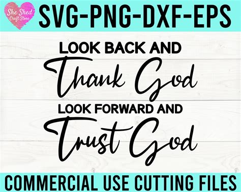 Look Back And Thank God Svg Png Pdf Trust God Svg Christian Etsy