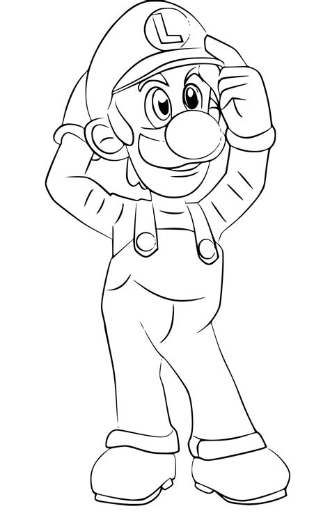 Coloriage Luigi Super Smash Bros à imprimer