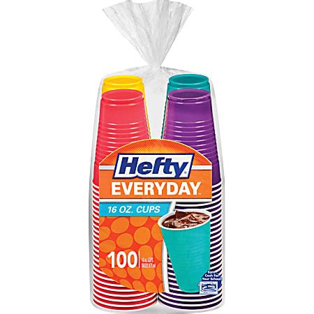 Hefty Easy Grip Disposable Plastic Party Cups 9 Oz Red Pack Of 50