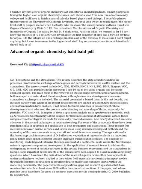 Fillable Online Advanced Organic Chemistry Bahl Bahl Pdf Fax Email Print Pdffiller