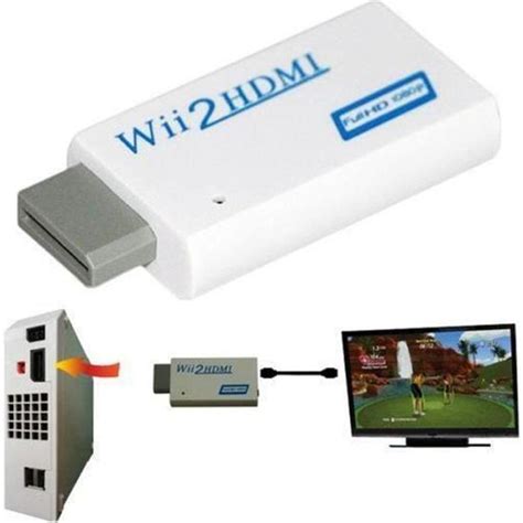 Mini Convertisseur Adaptateur Wii Hdmi 720p 1080p Hd Audio Upscalingsq Cdiscount Informatique