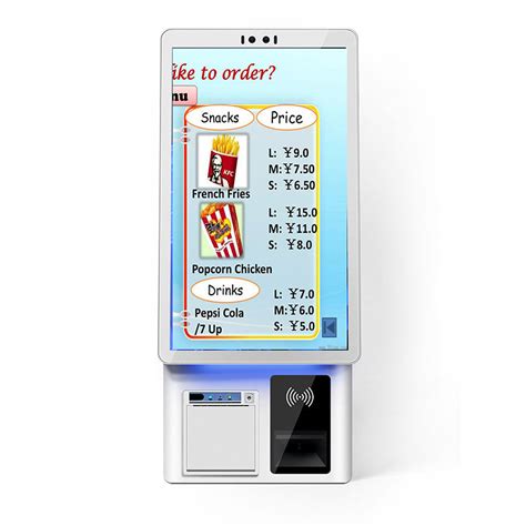 QR Code And RFID Self Service Kiosk With 10 Point Capacitive Touch For