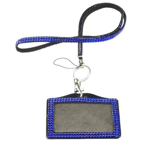 FGGS Hot Horizontal Resin Rhinestone Work Card ID Case Holder Lanyard