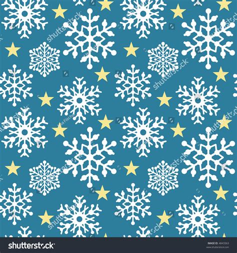 A Seamless Repeating Snowflake Pattern On A Winter Blue Background