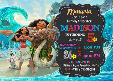 Moana Invitación Imprimible Fiesta De Cumpleaños De Moana