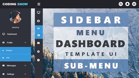 Sidebar Menu With Sub Menu Dashboard Template UI Side Navigation Bar