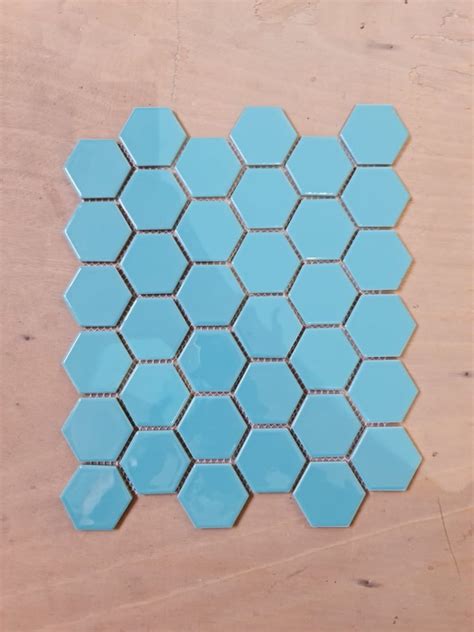 Sky Blue Hexagonal Swimming Pool Glass Mosaic Tiles At Rs 350 Sq Ft