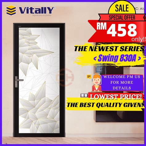 Vitally Aluminium Swing Door 830a Pintu Tandas Jenis Swing Aluminium