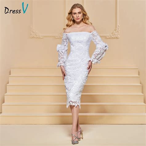 Aliexpress Buy Dressv White Evening Dress Sheath Elegant Long