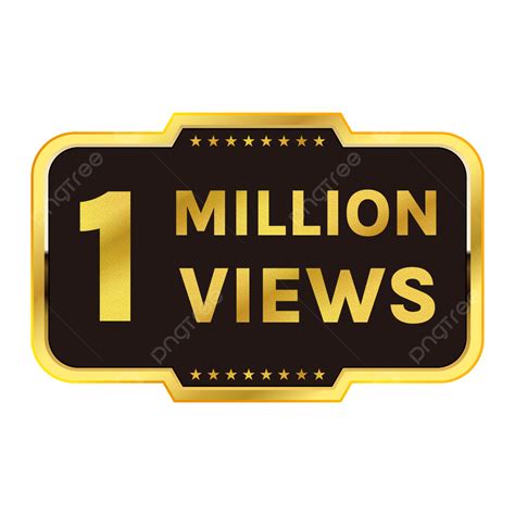 Transparent 1 Million Views Celebration Banner Vector Or 1m Label 1m