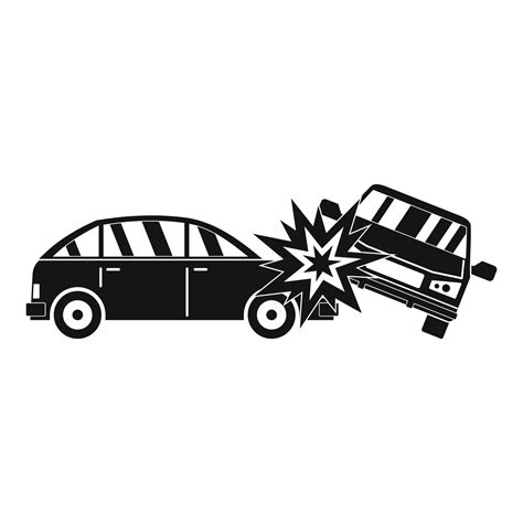 Crashed car icon, simple style 14430753 Vector Art at Vecteezy