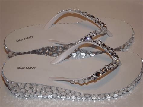 Rhinestone Bling Flip Flop Wedge Sandals Bridal Wedding