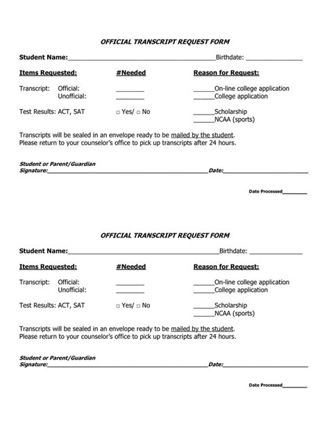 Transcript Request Template Download Free Documents For Pdf Word And Excel