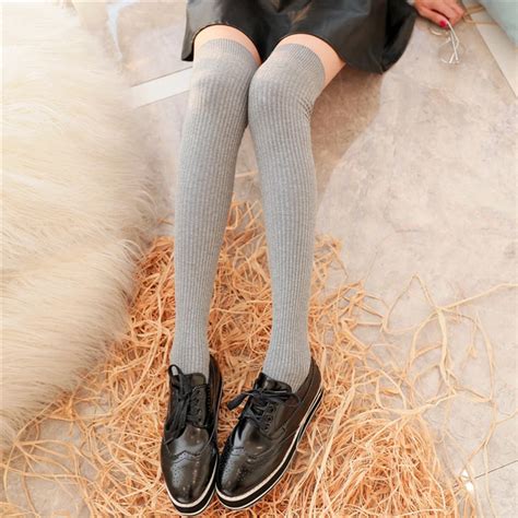 Knitted Long Stockings Leggings Winter Warm Women Over Knee Socks Thigh