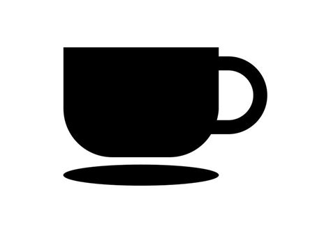 Black Flat Coffee Cup Vector Icon Vector Icons Art Cafe Black