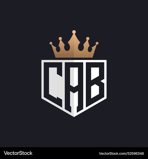 Luxury cab logo with crown elegant initials cab Vector Image