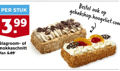 Mokkaschnitt Slagroomschnitte Folder Aanbieding Bij Hoogvliet Details