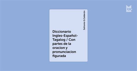 Diccionario Ingles Español Tagalog Con Partes De La Oracion Y