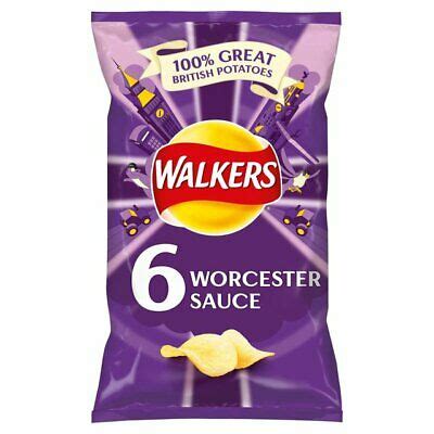 Walkers Worcester Sauce Crisps 6 Pack – A. B. Snell & Son