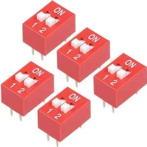 Amazon Uxcell Pcs Red Dip Switch Positions Mm Pitch For